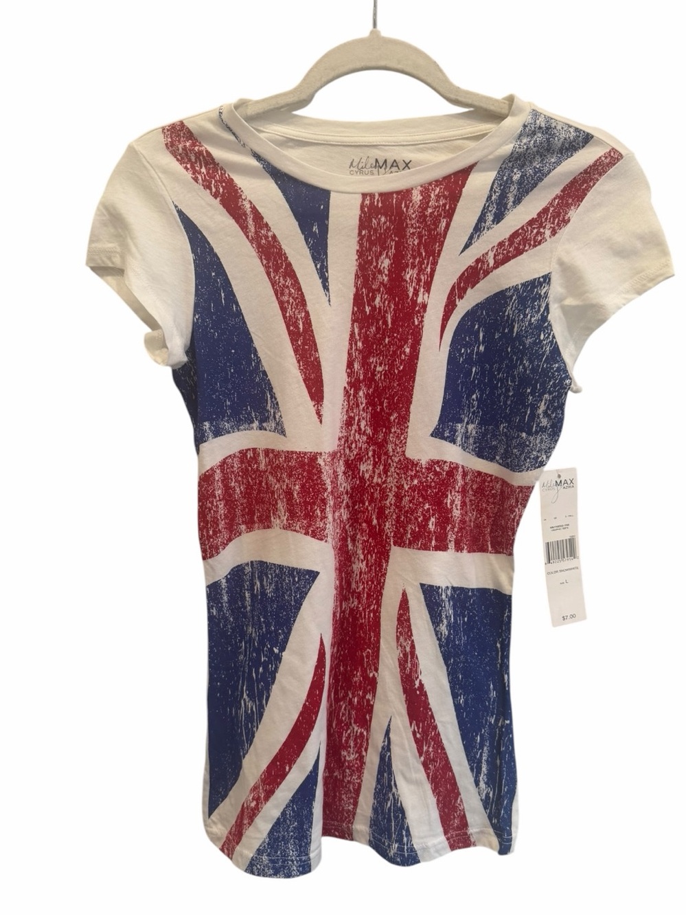 Miley Cyrus & Max Azria t-shirt British flag graphic size large NWT early 2010s